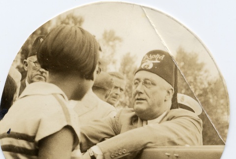 Franklin D. Roosevelt wearing a Shriner fez (ddr-njpa-1-1586)