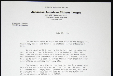 Form letter for press release from Bill Yoshino (ddr-chijacl-1-606)