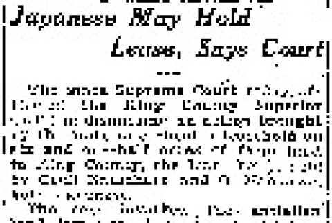 Japanese May Hold Lease, Says Court (November 5, 1925) (ddr-densho-56-399)