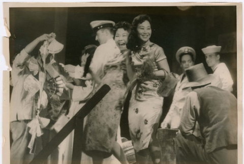 Cast on stage for rehearsal (ddr-densho-367-311)
