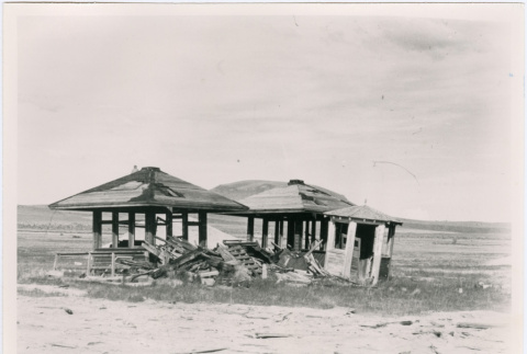 Tule Lake guard tower tops and military police station (ddr-densho-345-99)