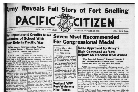 The Pacific Citizen, Vol. 21 No. 17 (October 27, 1945) (ddr-pc-17-43)