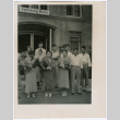 Group of ten outside infirmary wards (ddr-densho-329-833)