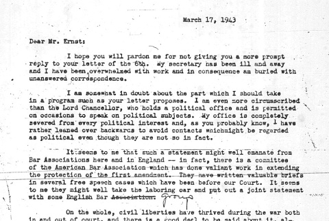 Letter from Harlan Stone to Morris Ernst (ddr-densho-67-119)