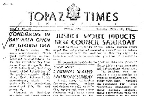 Topaz Times Vol. X No. 21 (March 13, 1945) (ddr-densho-142-389)
