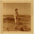 Ruth (Saitow) Kikawa by the ocean (ddr-densho-542-29)
