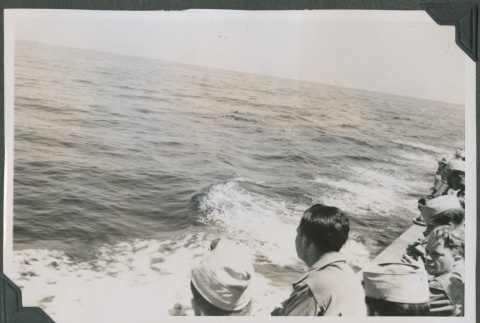Soldiers watching dolphins (ddr-densho-201-820)
