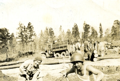 Soldiers digging (ddr-densho-22-220)