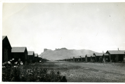 View of the camp showing Castle Rock (ddr-csujad-26-102)