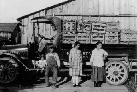 Family with their farm truck (ddr-densho-109-76)
