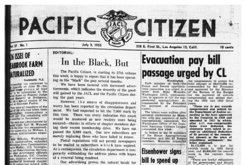 The Pacific Citizen, Vol. 37 No. 1 (July 3, 1953) (ddr-pc-25-27)