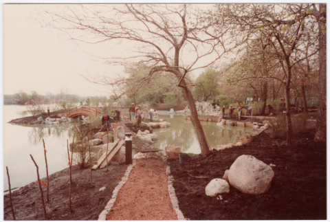 Walk way to bridge under construction (ddr-densho-377-2294)