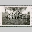 Five Soldiers pose in Tent (ddr-densho-368-608)