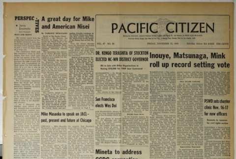 Pacific Citizen, Vol. 67, No. 20 (November 15, 1968) (ddr-pc-40-46)