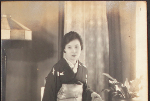 Portrait of a woman wearing a kimono (ddr-densho-278-80)