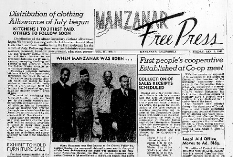Manzanar Free Press Vol. III No. 1 (January 1, 1943) (ddr-densho-125-91)