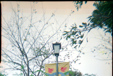 Banners on light pole  with 