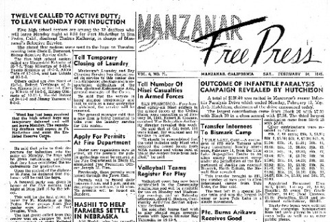 Manzanar Free Press Vol. 6 No. 71 (February 24, 1945) (ddr-densho-125-315)