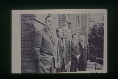 (Slide) - Image of group of men outside building (Maryknoll school) (ddr-densho-330-193-master-244285f86b)