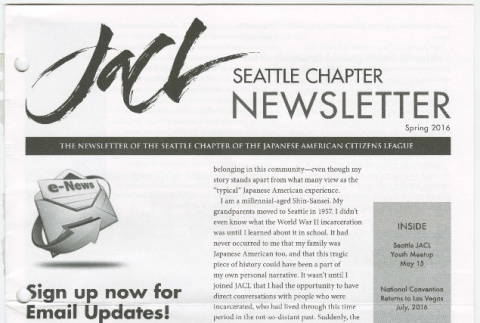 Seattle Chapter, JACL Reporter, Spring 2016 (ddr-sjacl-1-601)