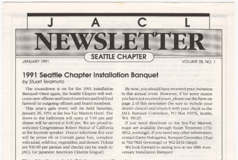 Seattle Chapter, JACL Reporter, Vol. 28, No. 1, January 1991 (ddr-sjacl-1-392)