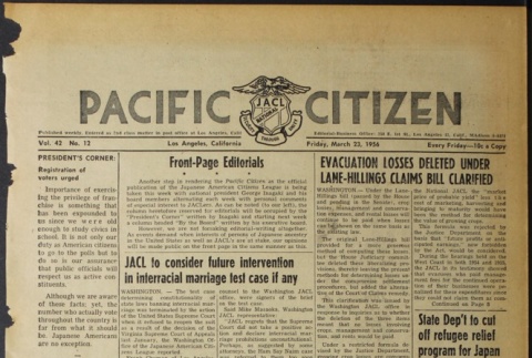 Pacific Citizen, Vol. 42, No. 12 (March 23, 1956) (ddr-pc-28-12)