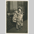 Tamako Tokuda posed in kabuki makeup and costume (ddr-densho-383-443)