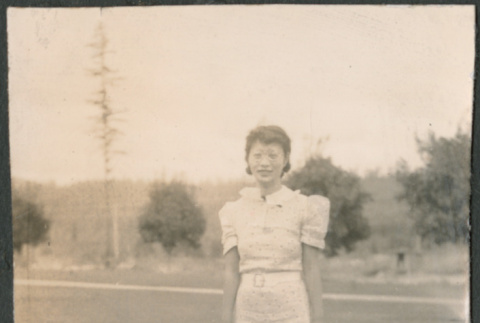 Woman with dog (ddr-densho-523-39)