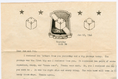 Letter from Tadashi Ishida to Mr. & Mrs. Y Ishida (ddr-densho-535-318)