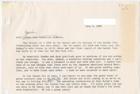 Letter to Yuri (Domoto) Tsukada from Sarah Sogi (ddr-densho-377-3052)