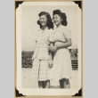 Kiyo and Lily in patterned outfits (ddr-densho-542-581)