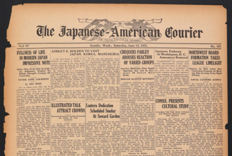 Japanese American Courier Vol. 4, No. 181 (June 13, 1931) (ddr-densho-96-212)
