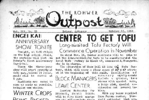 Rohwer Outpost Vol. III No. 33 (October 23, 1943) (ddr-densho-143-110)
