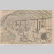 Drawing inside the laundry room at Tanforan Assembly Center (ddr-densho-392-25)