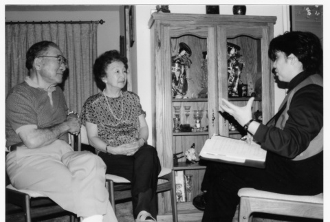 Photo of two narrators being interviewed 2 (ddr-densho-506-60)