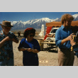 [Hannah Holmes with interpreters at Manzanar] (ddr-csujad-29-123)