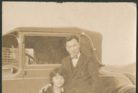 Couple with car (ddr-densho-523-19)