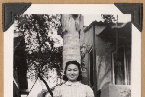 Girl in a print dress (ddr-densho-542-223)