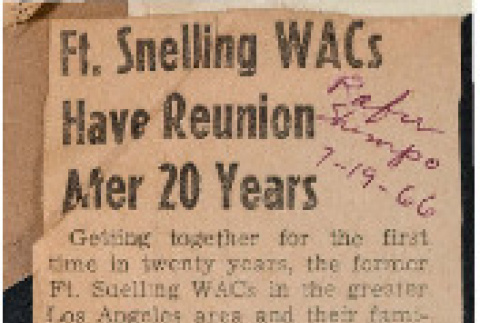 Ft. Snelling WACs have reunion after 20 years (ddr-csujad-49-258)