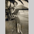 A woman posing on Waikiki (ddr-njpa-1-983)