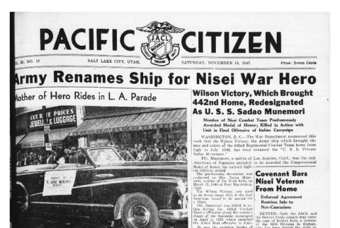 The Pacific Citizen, Vol. 25 No. 19 (November 15, 1947) (ddr-pc-19-46)