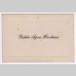 Yoshiko Agnes Hiroshima's graduation name card (ddr-densho-550-92)