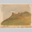 Watercolor painting of Castle Rock (ddr-densho-350-10)