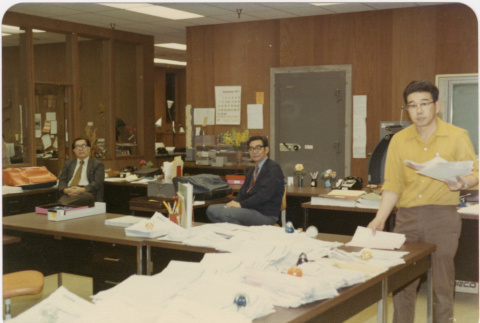 Three men in office (ddr-densho-426-139)