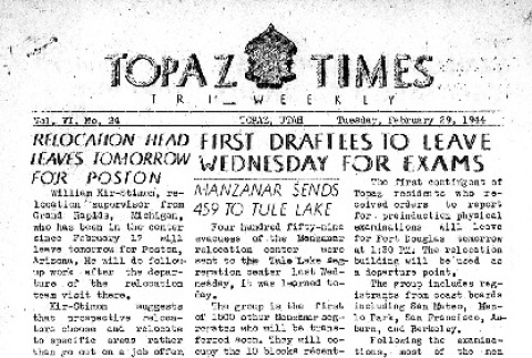 Topaz Times Vol. VI No. 24 (February 29, 1944) (ddr-densho-142-281)