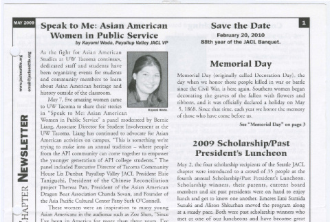 Seattle Chapter, JACL Reporter, Vol. 46, No. 5, May 2009 (ddr-sjacl-1-586)