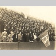 Two photographs of Rikkyo University baseball players and a cheering crowd (ddr-njpa-4-1722)