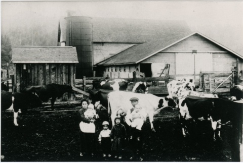 A family on a dairy farm (ddr-densho-353-35)