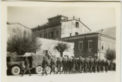 Soldiers marching in Italy (ddr-densho-201-107)
