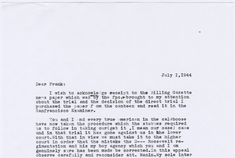 Letter to Frank Emi from Isamu (Sam) Horino (ddr-densho-122-467)
